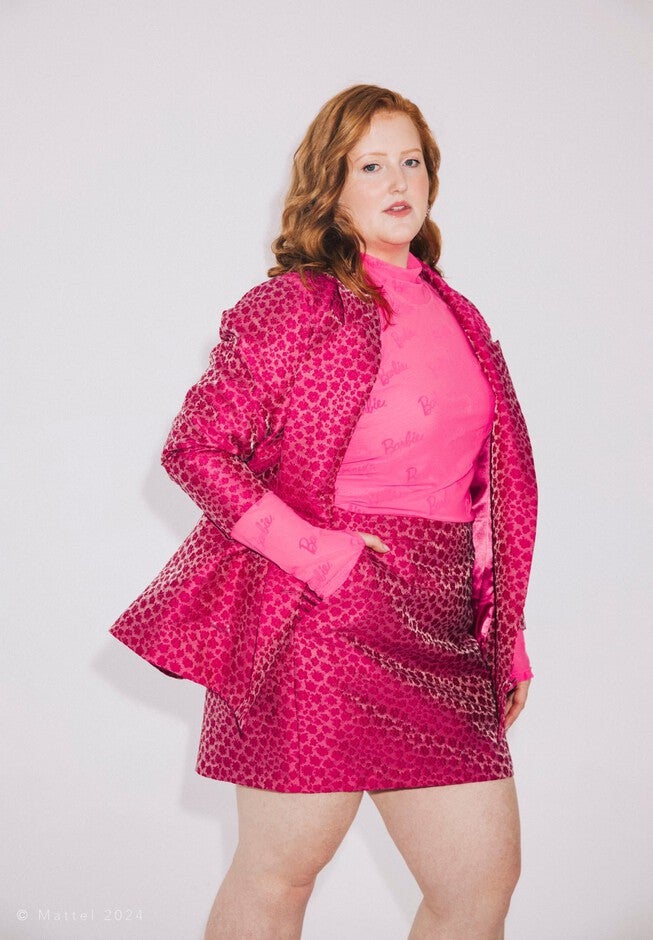 PINK TEXTURED MINI SKIRT, Pink / Pink, alternate image number null