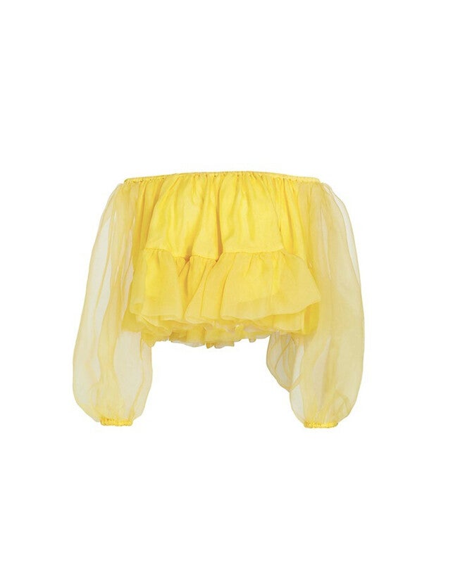 Ellie Organza Top, Lemon / Light Yellow, hi-res image number 0