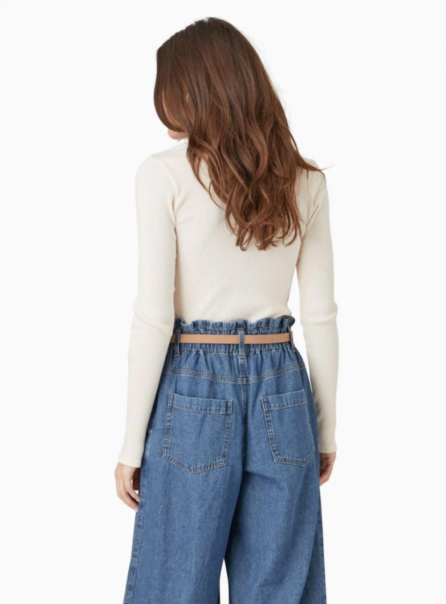 EVYN KNIT TOP IN IVORY, Ivory / White, alternate image number 2
