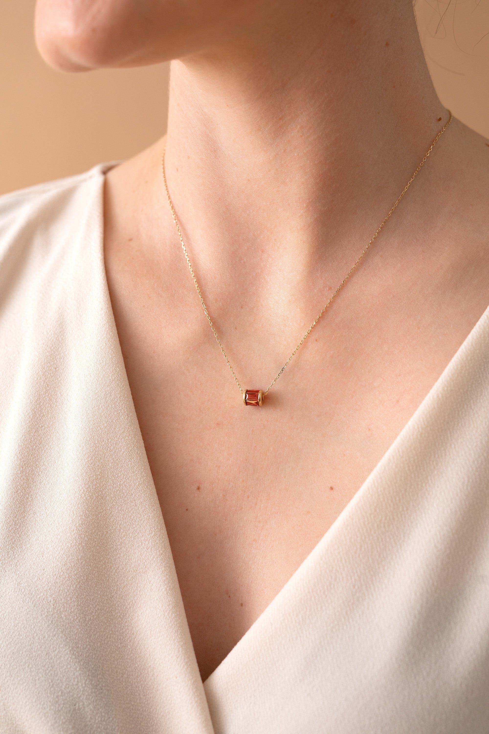 January Birthstone Precious Pendant Necklace, Gold  January / Gold, alternate image number 4