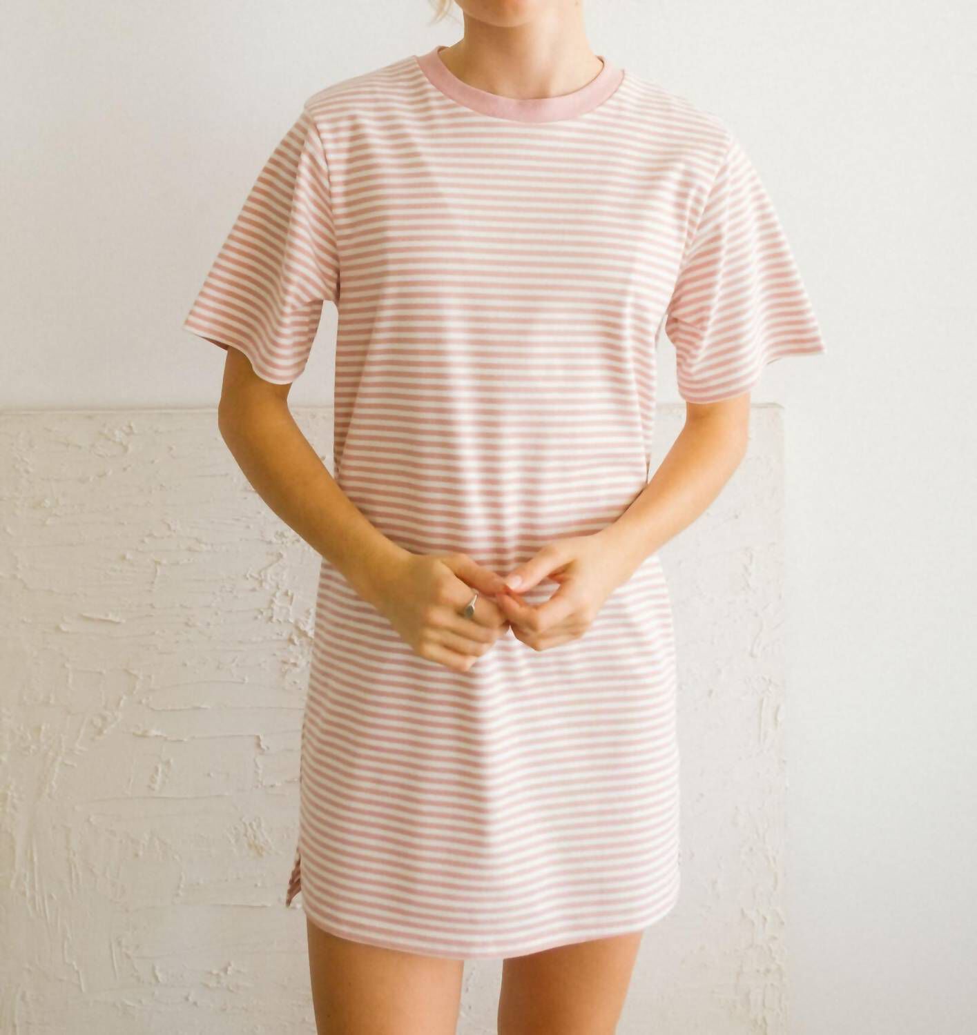 T-SHIRT DRESS IN PINK MULTI, Pink Multi / Pink, hi-res image number 0