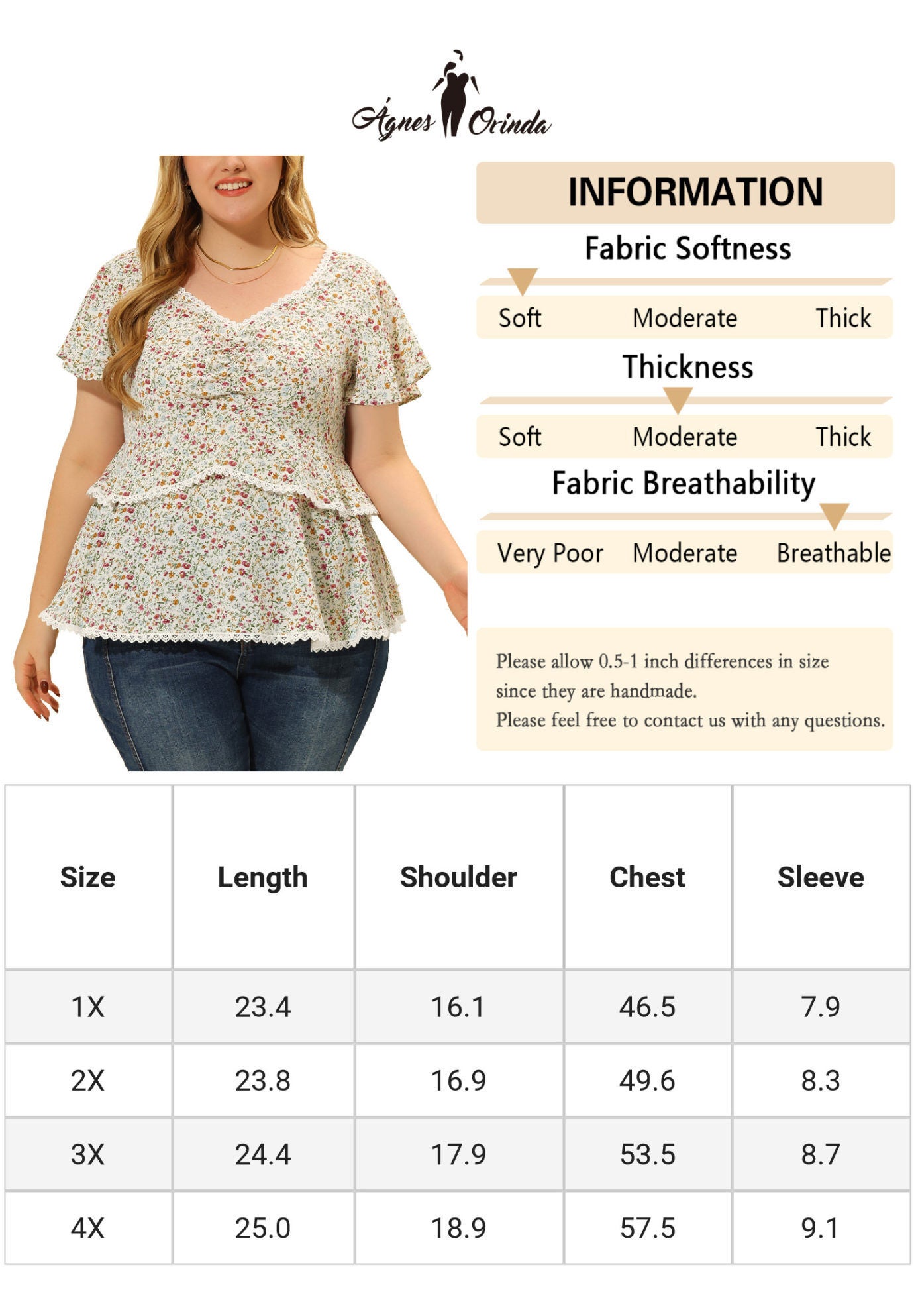 Floral Babydoll Sweetheart Ruffle Short Sleeve Top Tiered Blouse, White / White, alternate image number 4