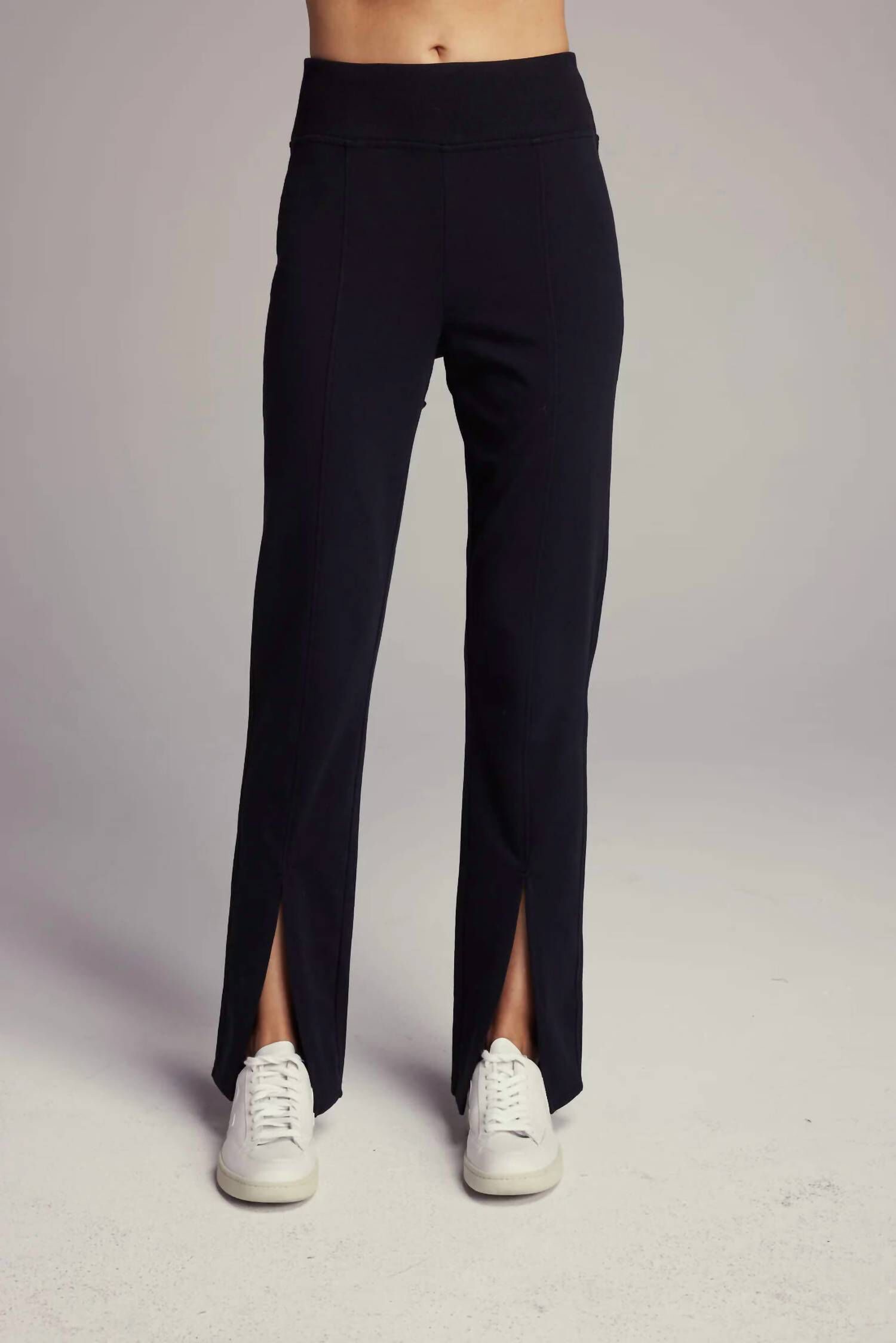 CULLEN SPLIT FRONT PANT IN BLACK, Black / Black, hi-res image number 0
