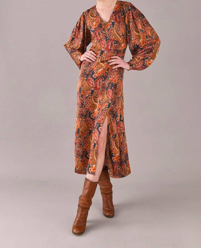 LUCAS MAXI DRESS IN ANDINO BROWN, Andino Brown / Brown, hi-res image number null