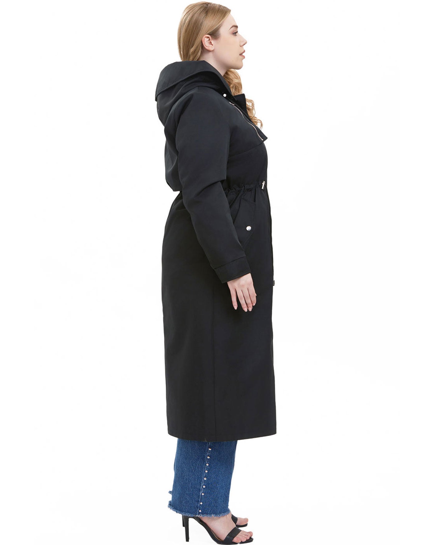 Hooded Zip-Out Lined Long Parka Coat, Black, alternate image number 2