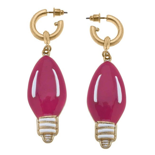 WOMEN'S NOELLE LIGHT BULB EARRINGS IN PINK/WHITE, PinkWhite / Pink, hi-res image number null