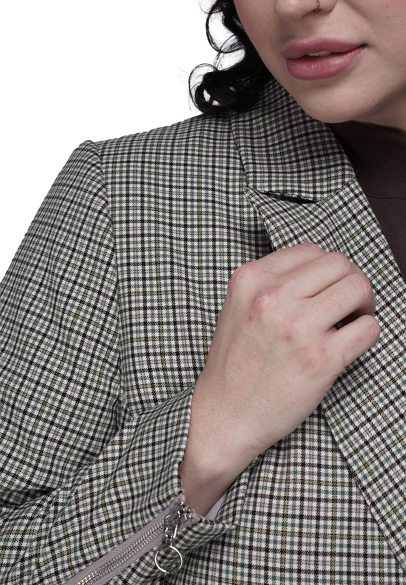 The Empower Zipper Double Breasted Blazer, DARK TEAL / Teal, alternate image number 3