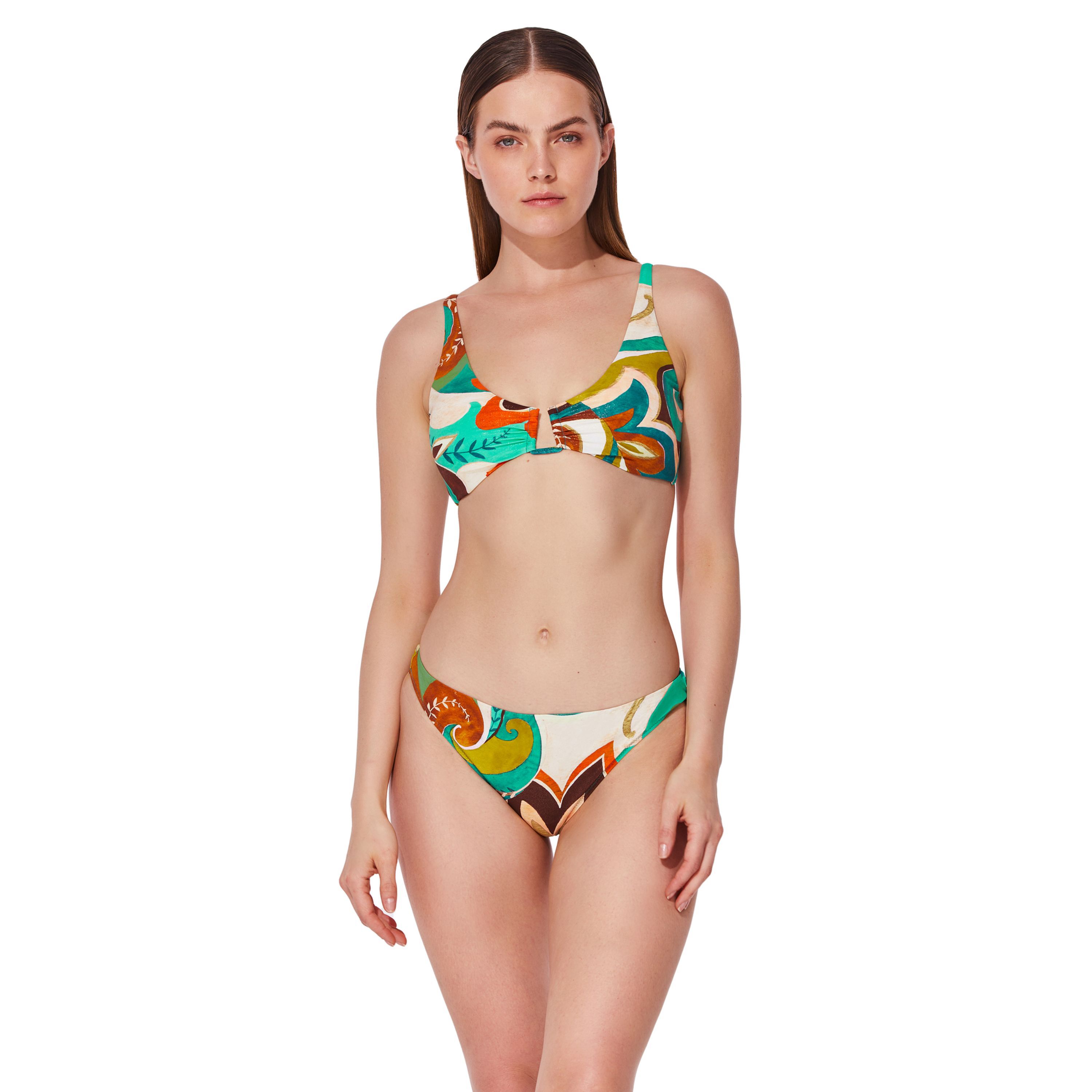 Porto U Wire Bikini Top, MultiBrown / Brown, alternate image number 1