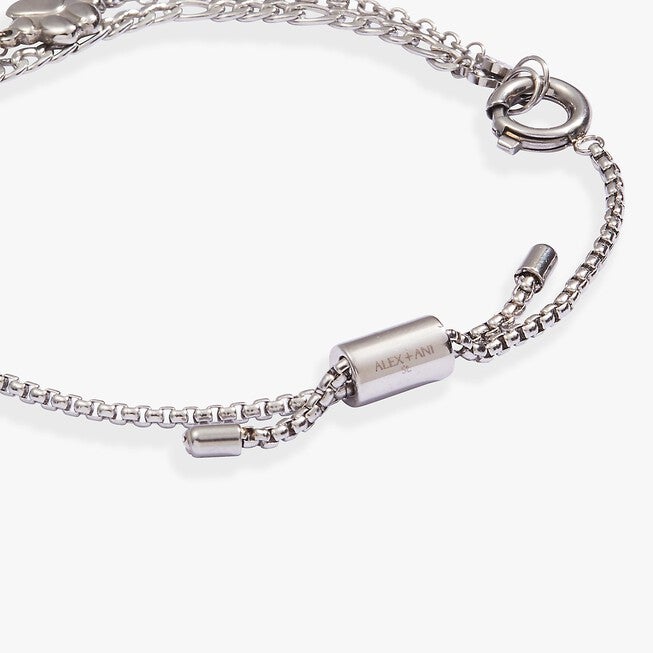 Paw Print Stranded Bracelet Set, Silver / Silver, alternate image number 2