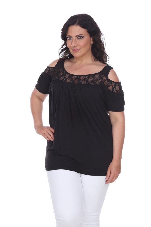 Bexley Lace Tunic Top, Black / Black, alternate image number 2
