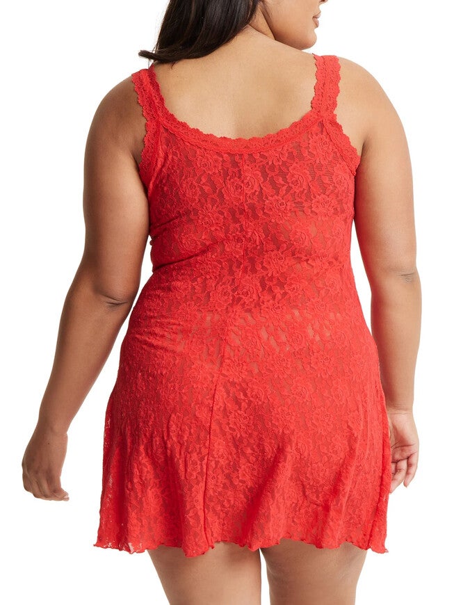 SIGNATURE LACE TANK CHEMISE, DSCRDEEP SEA CORAL / Coral, alternate image number 2