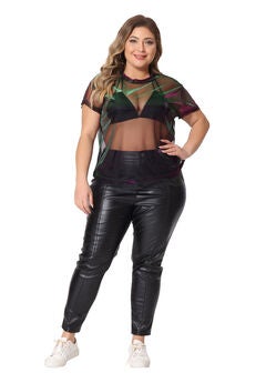 DROP SHOULDER SHEER MESH TOP