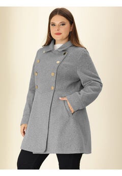 A-Line Peter Pan Collar Double Breasted Peacoat