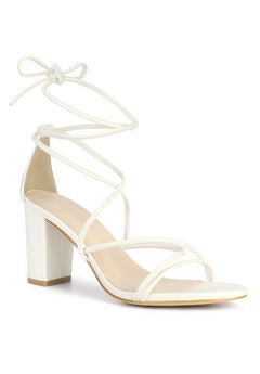 Strappy Lace Up Chunky Heeled Heels Sandals