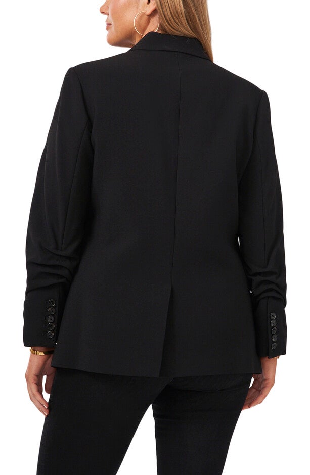 RUCHED SLV CREPE BLAZER, , alternate image number null