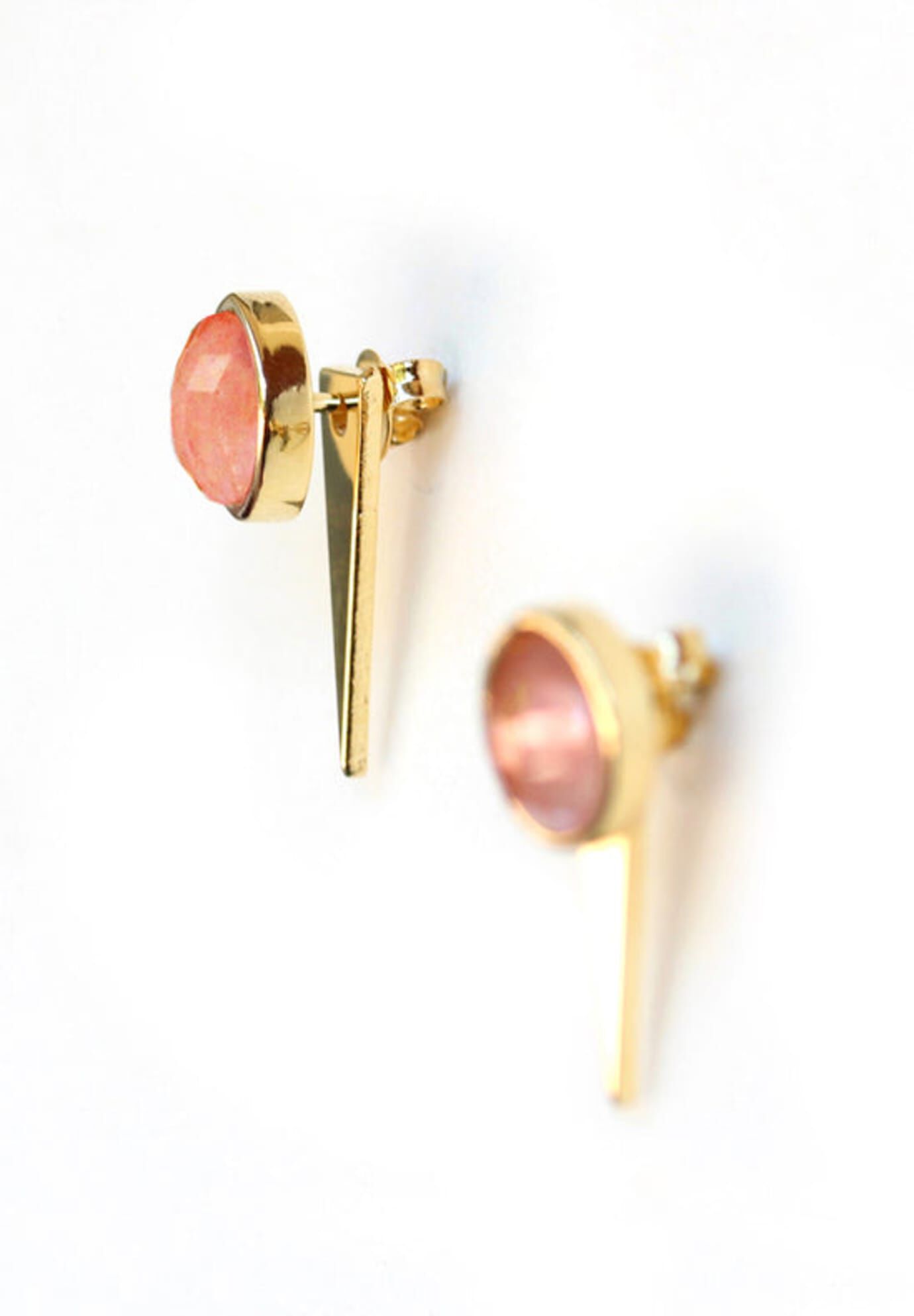 FIRE 3-Way Pink Coral 24K Gold Earring Jackets, Pink / Pink, alternate image number 5