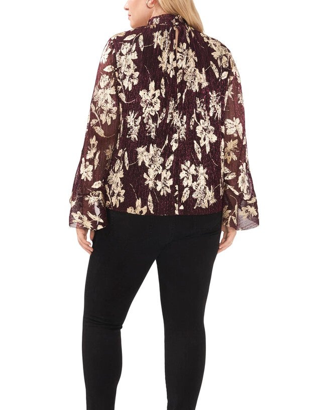 Paige Bell Sleeve Blouse, DARK WINE / Burgundy, alternate image number 3