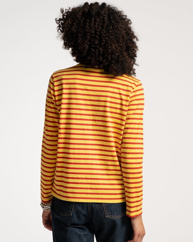 Long Sleeve Striped Tee Shirt Stripe, Yellow ThickRed Thin / Yellow, alternate image number null