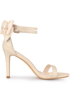 Bow Back Open Toe Stiletto Heel Sandals