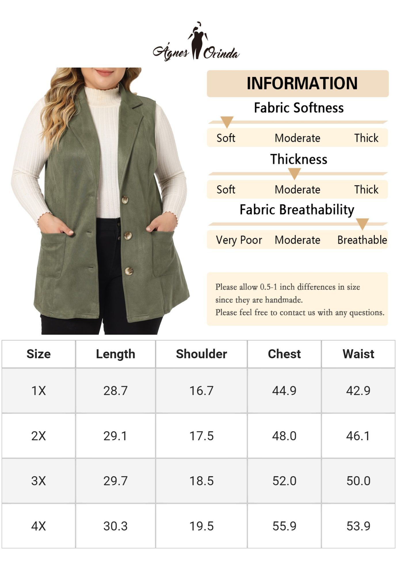 Lapel Suede Utility Vest, Green / Olive Green, alternate image number 4