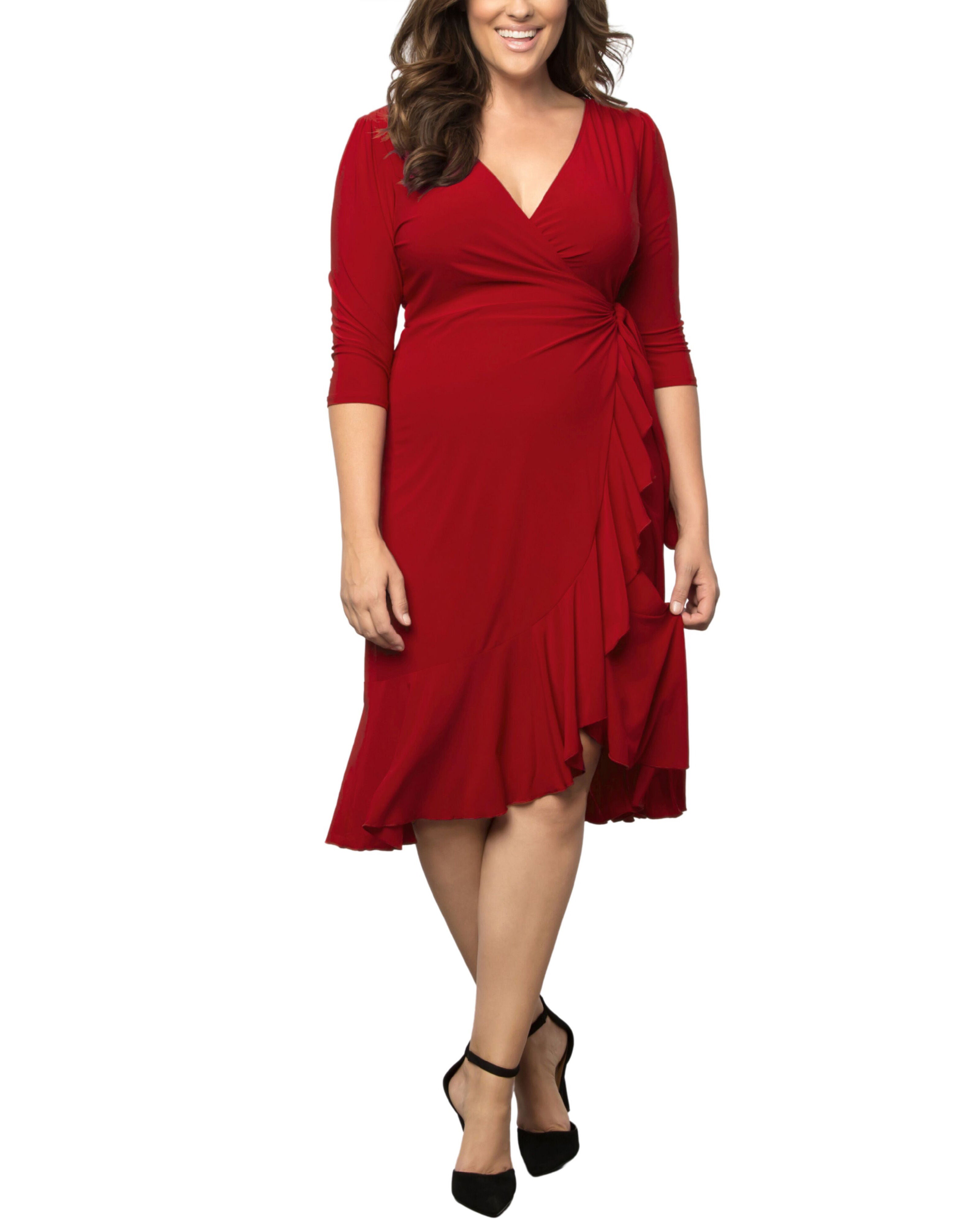 Whimsy Wrap Dress, TOMATO RED / Red, hi-res image number 0