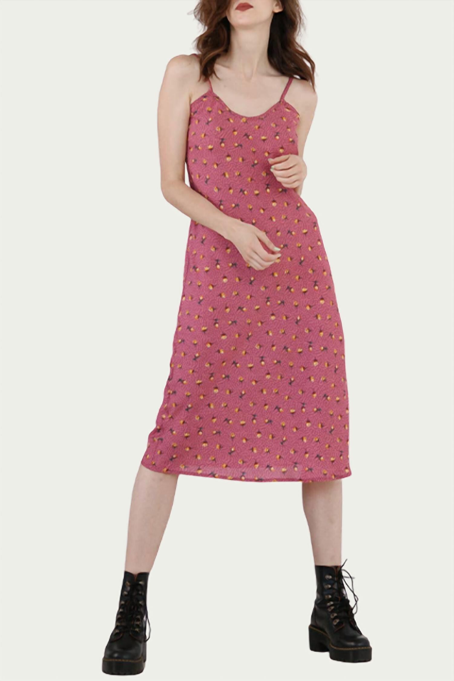 BIAS FLORAL-PRINT MIDI SLIP DRESS IN ROSE, Rose / Pink, hi-res image number 0