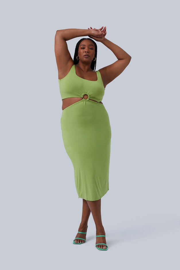 Gigi Midi Dress, PISTACHIO / Light Green, hi-res image number 0