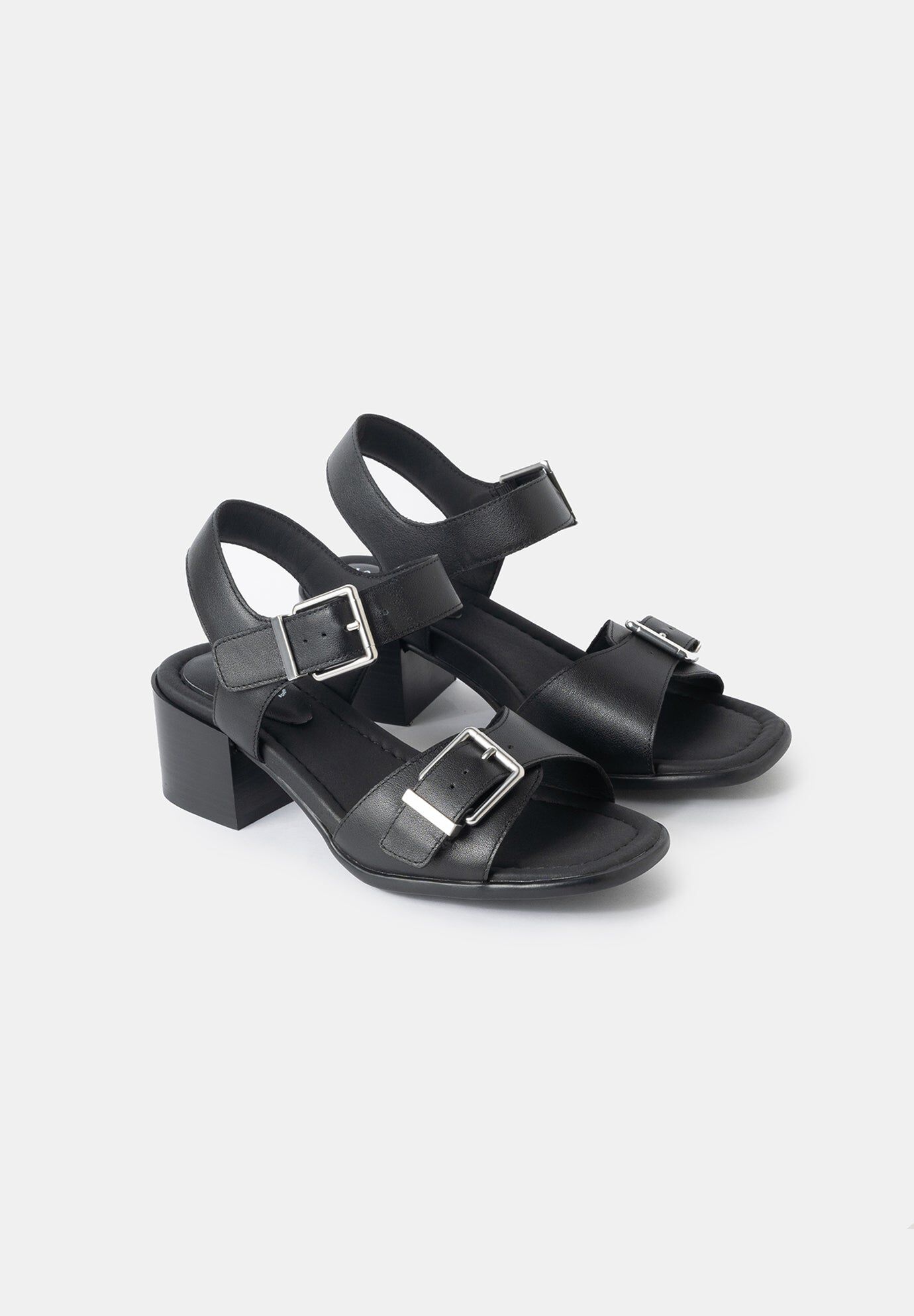 Emma Block Heel Sandals, Black / Black, alternate image number 1