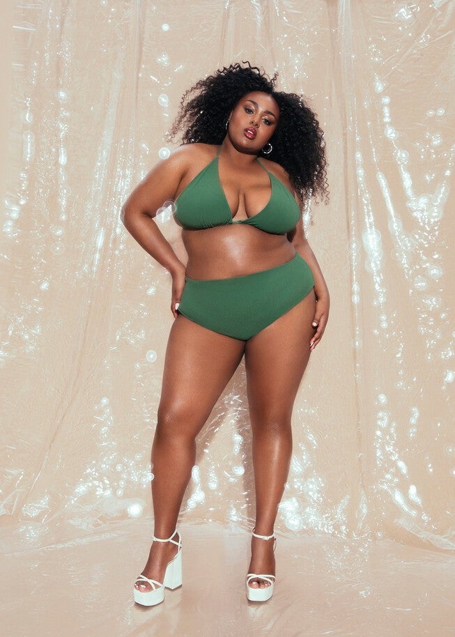 Textured Bikini Bottom, Green / Forest Green, hi-res image number 0