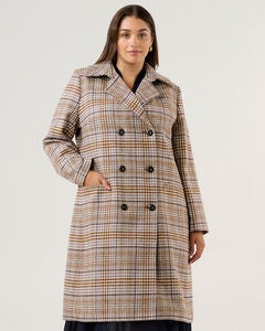 Frostfall Doubled Breasted Check Coat