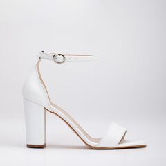 JESS - WHITE OPEN TOE BLOCK HEELS