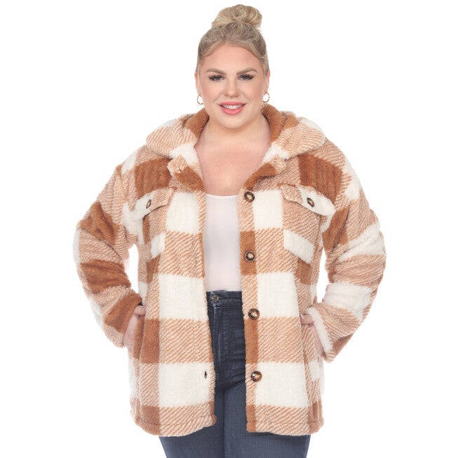 Plaid Shacket, CoffeeWhite / Brown, alternate image number null