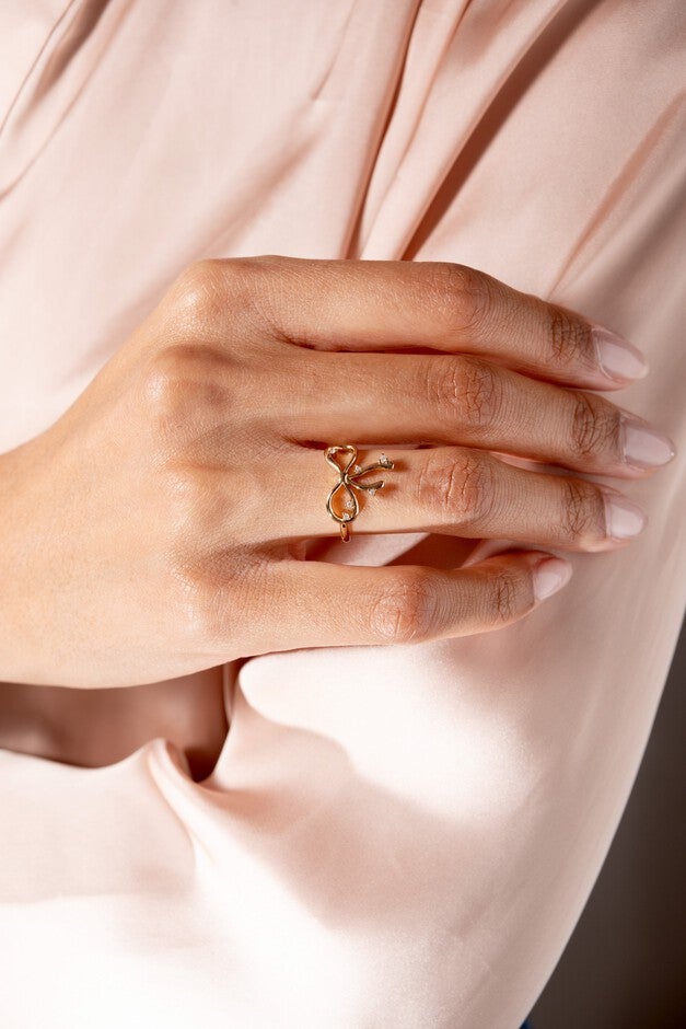 Coquette Bow Ring, Gold / Gold, alternate image number 2