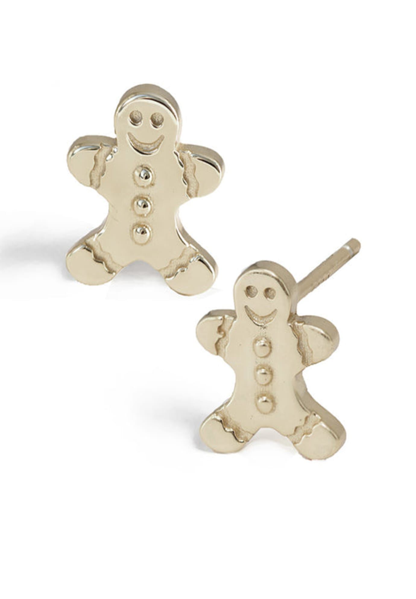 GINGERBREAD Stud Earrings, Silver / Silver, hi-res image number 0