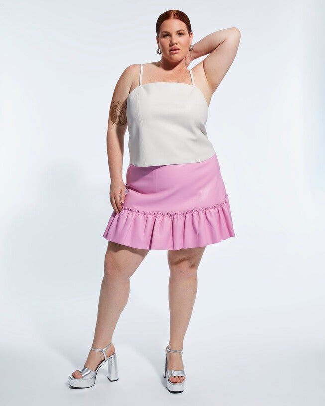 Penny Recycled Leather Cami, Buttercream / White, alternate image number 1