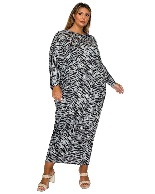 Mary J Asymmetrical Maxi Dress, Gray Black / Light Grey, hi-res image number 0