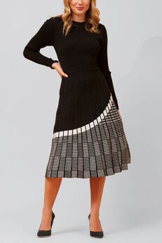 Leslie Dress Knit Prince De Galle Pleated Skirt