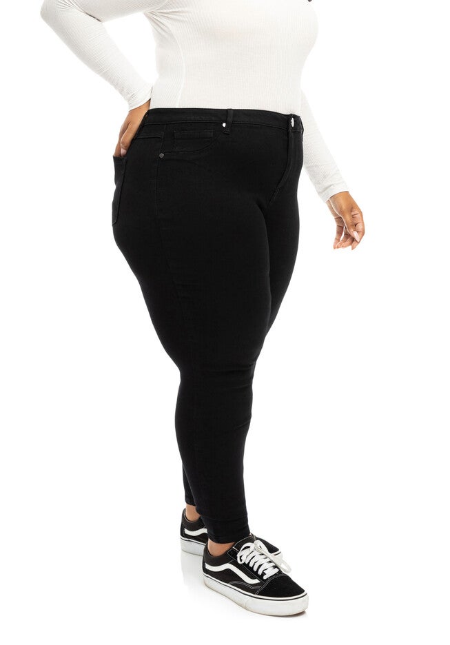 30 inches HIGH RISE SKINNY, BLACK / Black, alternate image number 2