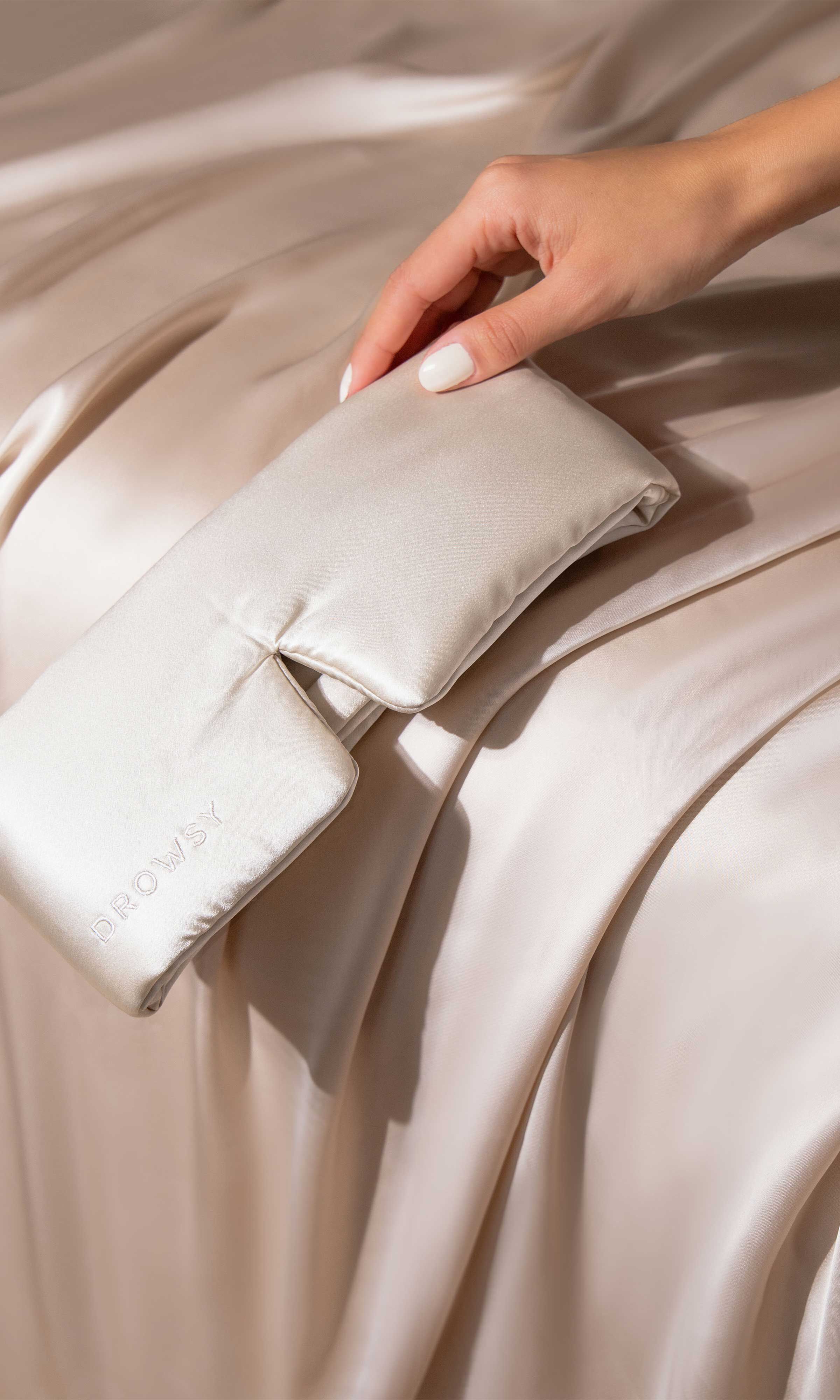 Silk Sleep Mask, Dusty Gold / Gold, alternate image number 2