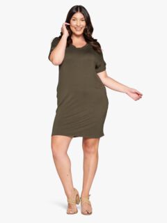 MIA EVERYDAY T-SHIRT DRESS, Olive / Olive Green, hi-res image number 0