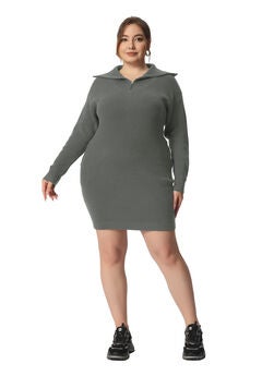 Knit Foldover Collar Loose Pullover Jumper Sweater