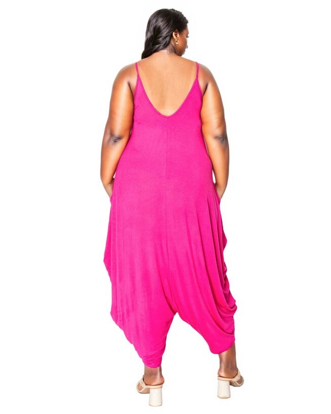 ADDISON HAREM JUMPSUIT, Hot Pink / Pink, alternate image number null