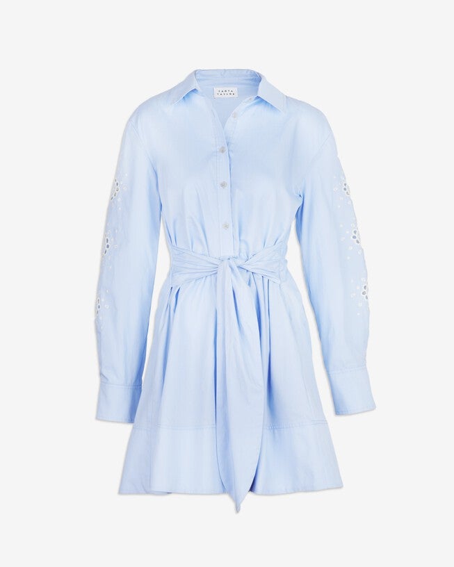 Maddy Embroidered Dress, Oxford / Light Blue, hi-res image number null