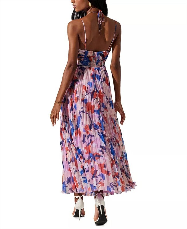 AQUATA FLORAL DRESS, Blue Multi / Pink, alternate image number null