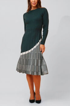 Leslie Dress Knit Prince De Galle Pleated Skirt