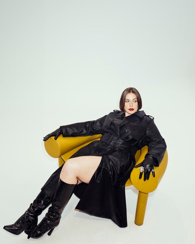 The Dylan Trench Coat, Black / Black, alternate image number 2