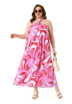 Maxi Halter Dress Summer Colorful Sleeveless Boho Dresses