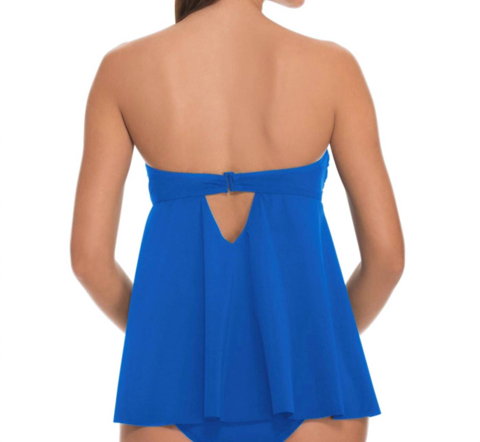 D-CUP BANDEAU FLY AWAY TANKINI TOP, Tutti Frutti Hazy Perri / Azure Blue, alternate image number 1