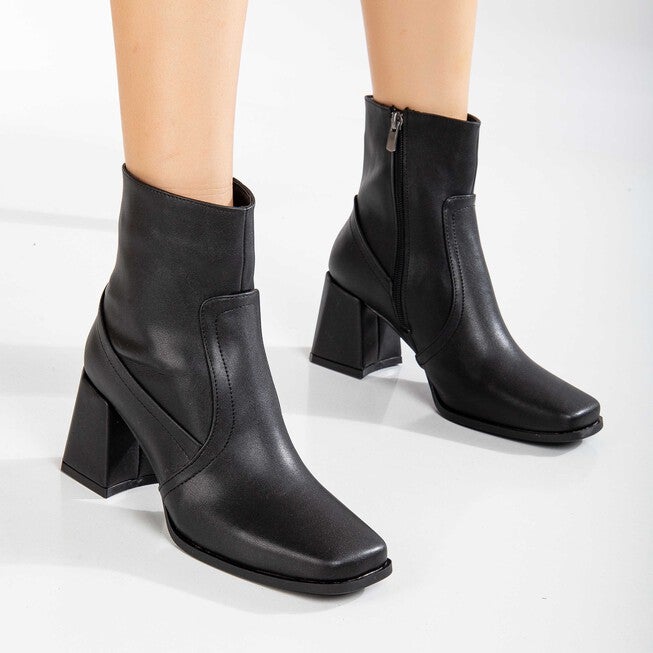 MAYA - BLACK MATT ANKLE BOOTS, BLACK / Black, alternate image number null