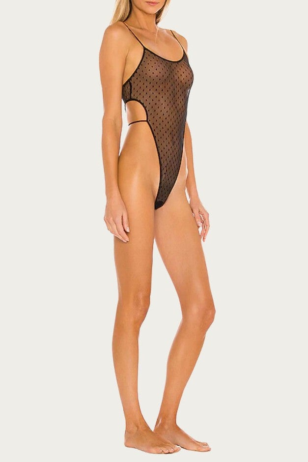 COUCOU LOLA MINIMAL BODYSUIT IN BLACK, , alternate image number null